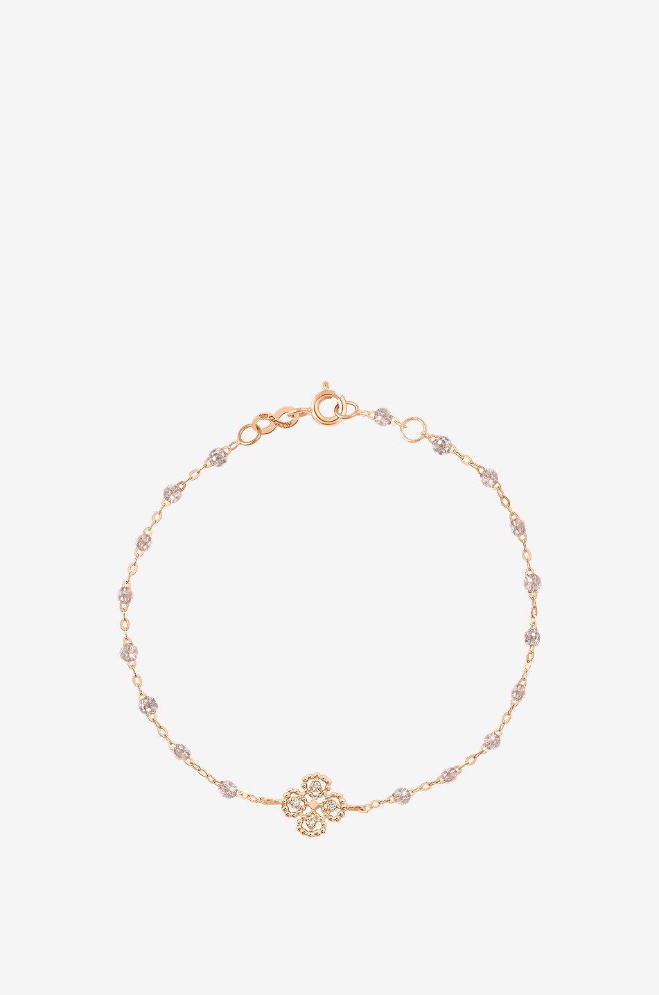GIGI CLOZEAU Armband aus Roségold und Harz mit Diamanten Lucky Trèfle Sparkle - 17cm Damen GRAU 1