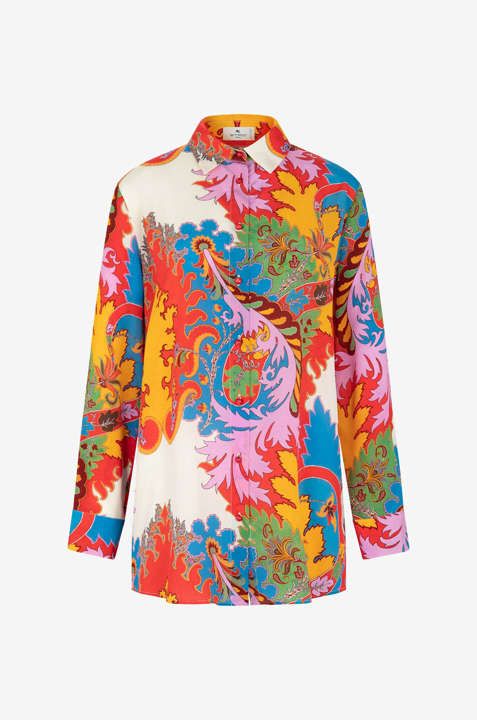 Archival Paisley printed oversize silk shirt