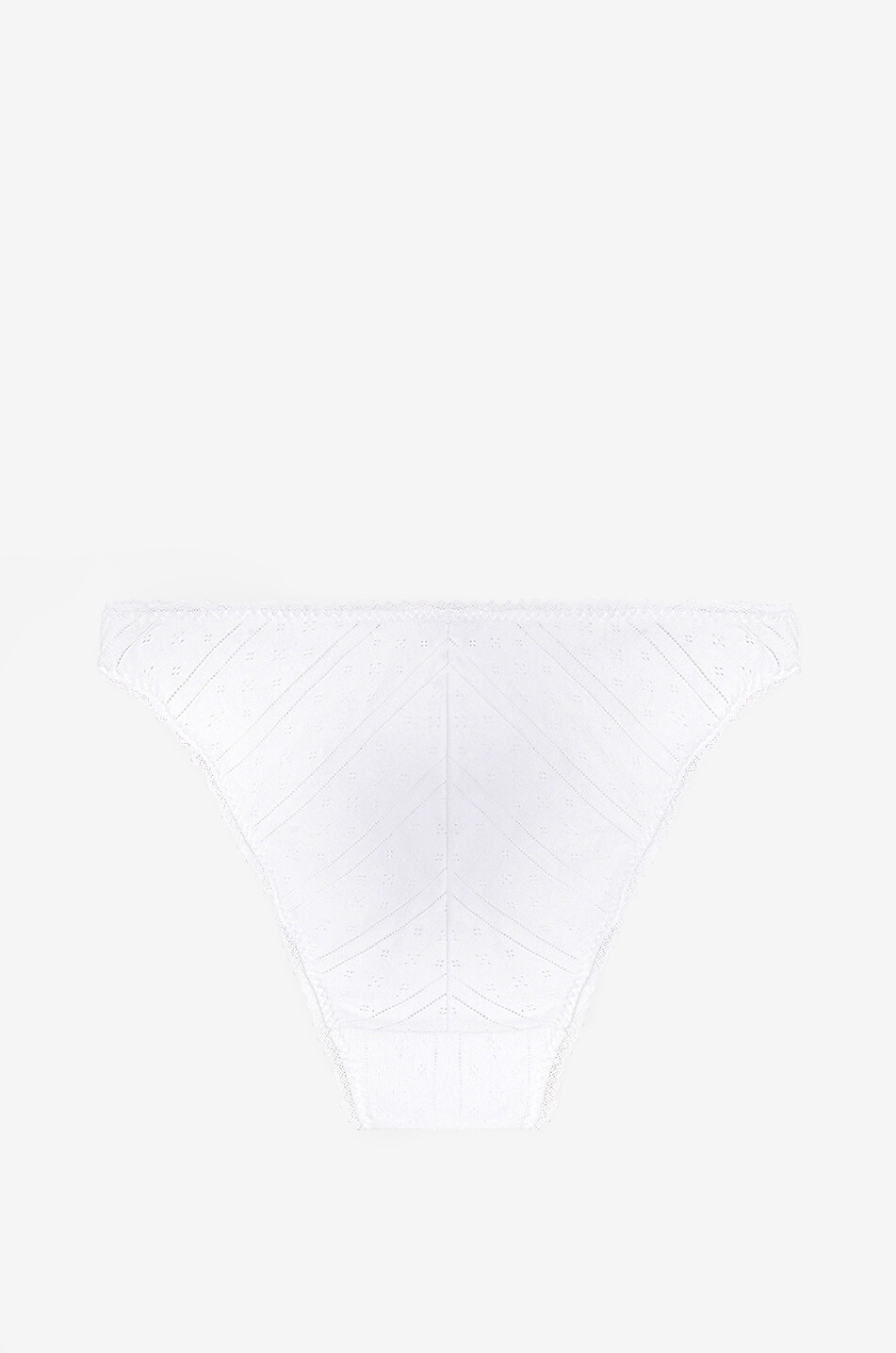 COU COU Culotte en coton bio et dentelle The Low Rise Pointelle Femme BLANC 2