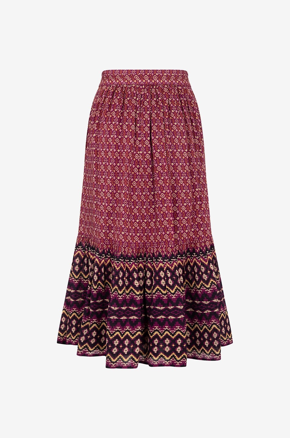 Jupe midi en viscose et coton Soledad