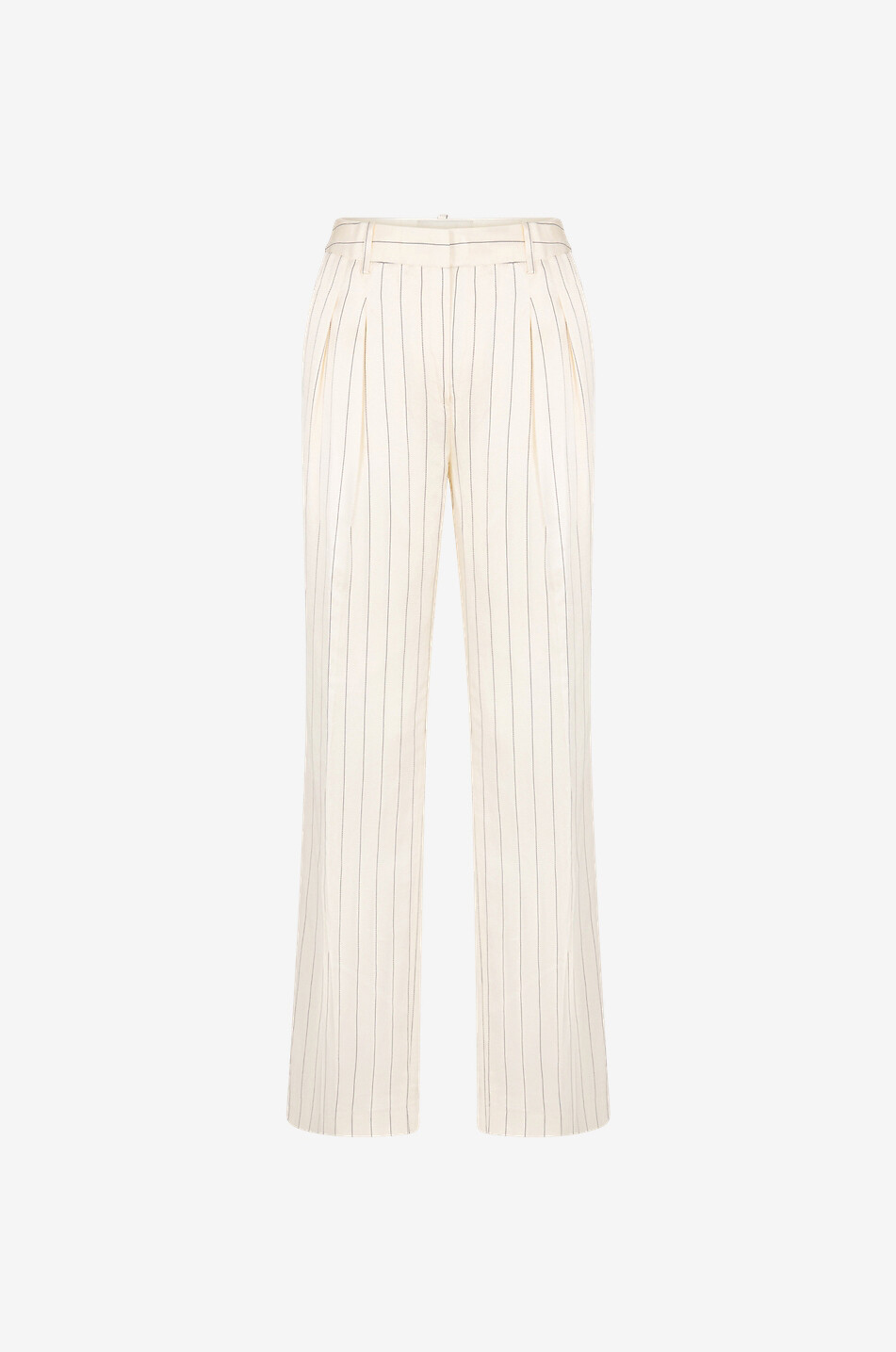 Pantalon à jambes larges en viscose et lin Nata