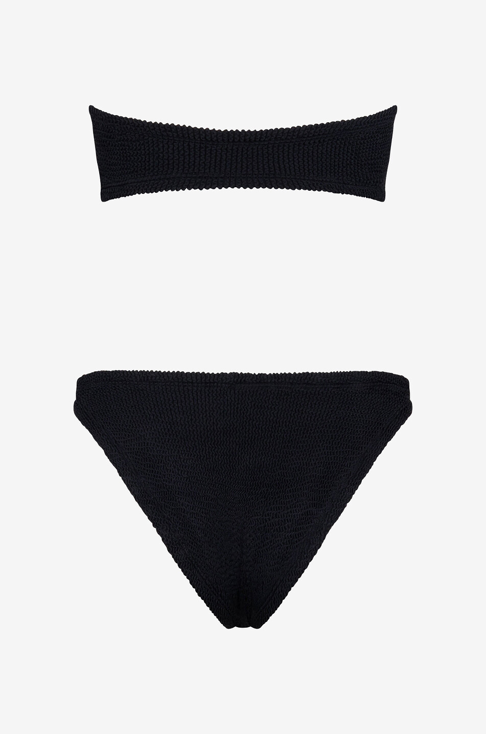 HUNZA G Maillot de bain deux pièces en seersucker Jean Femme NOIR 2