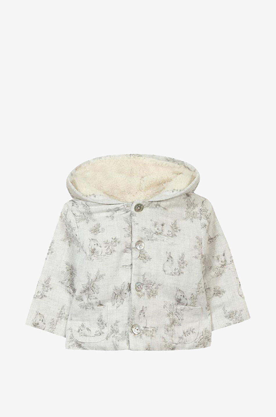 Bunny printed baby flannel coat