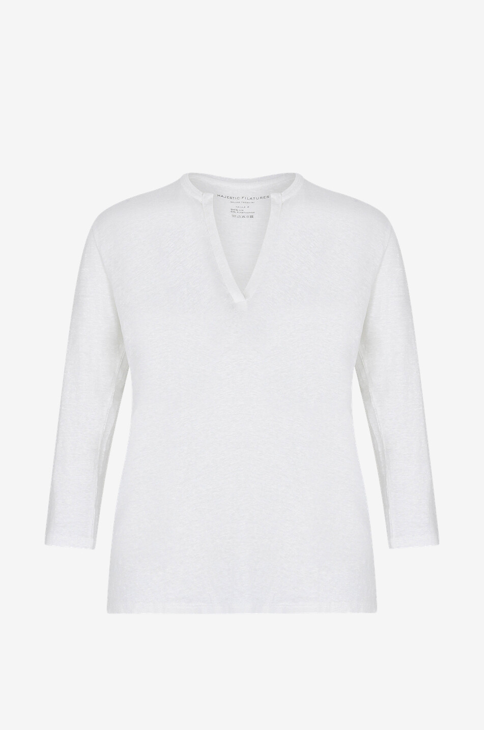 T-Shirt mit Dreiviertelärmeln aus Leinen