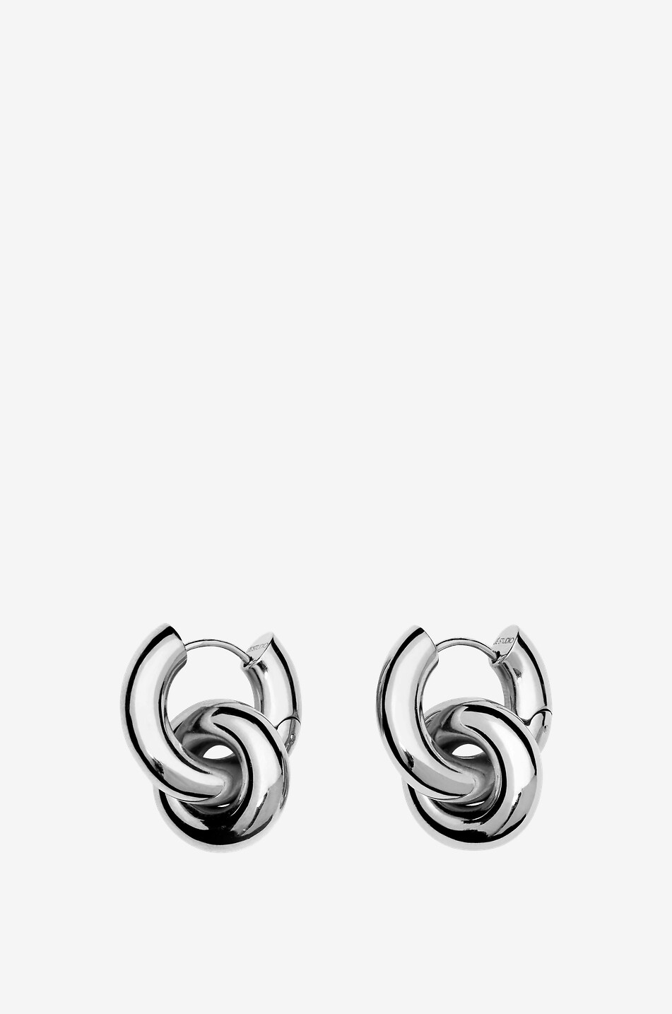 LIE STUDIO Esther interlocking hoop earrings Women SILVER 1