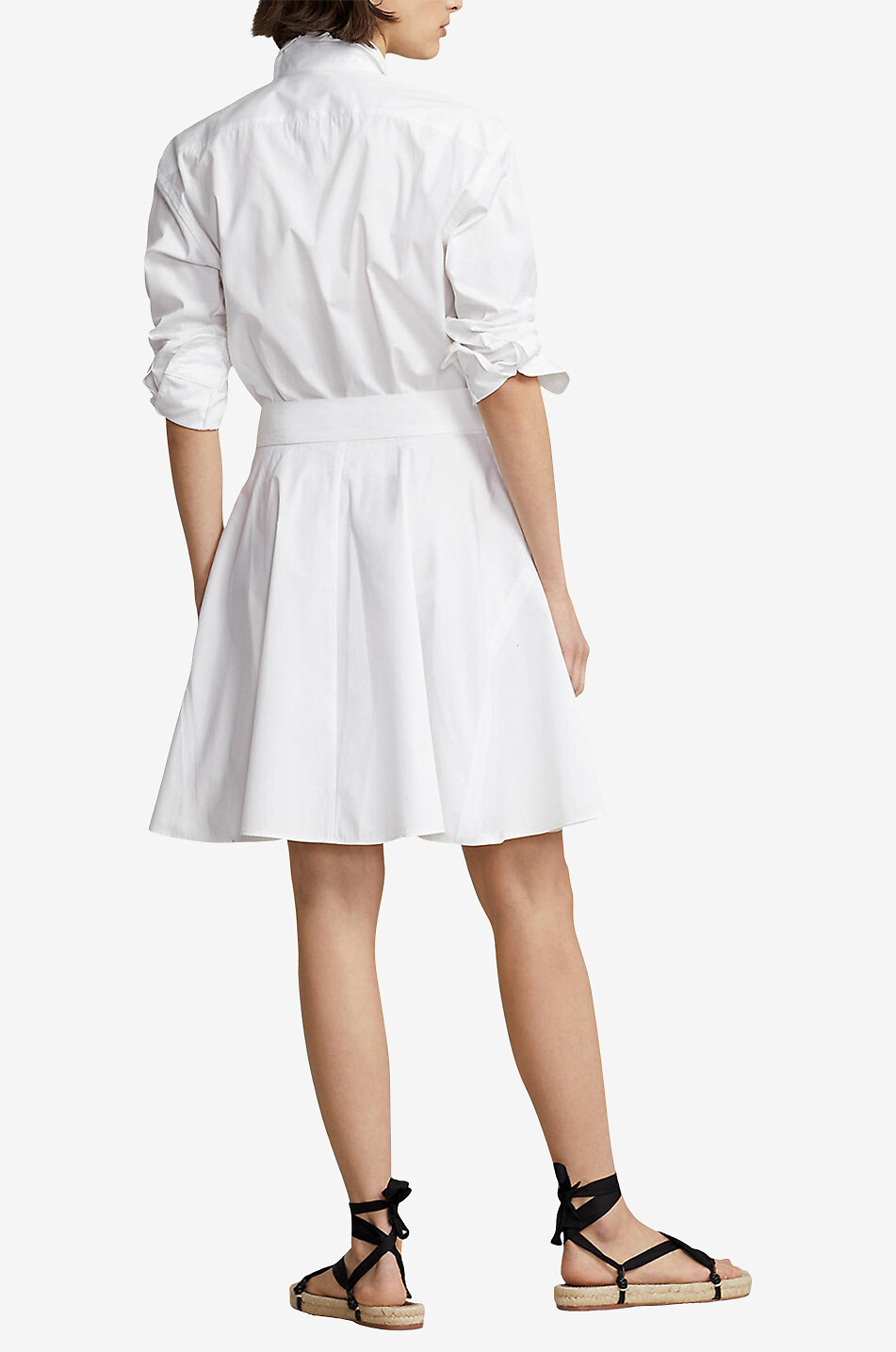 Flared short monochrome poplin shirt dress POLO RALPH LAUREN Bongenie Outlet