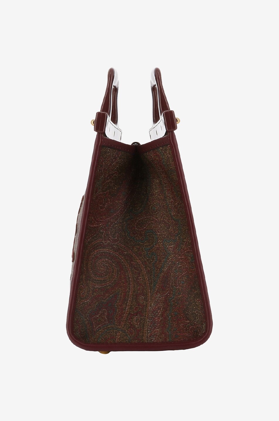 ETRO Love Trotter Small jacquard and leather tote bag Women RED 4