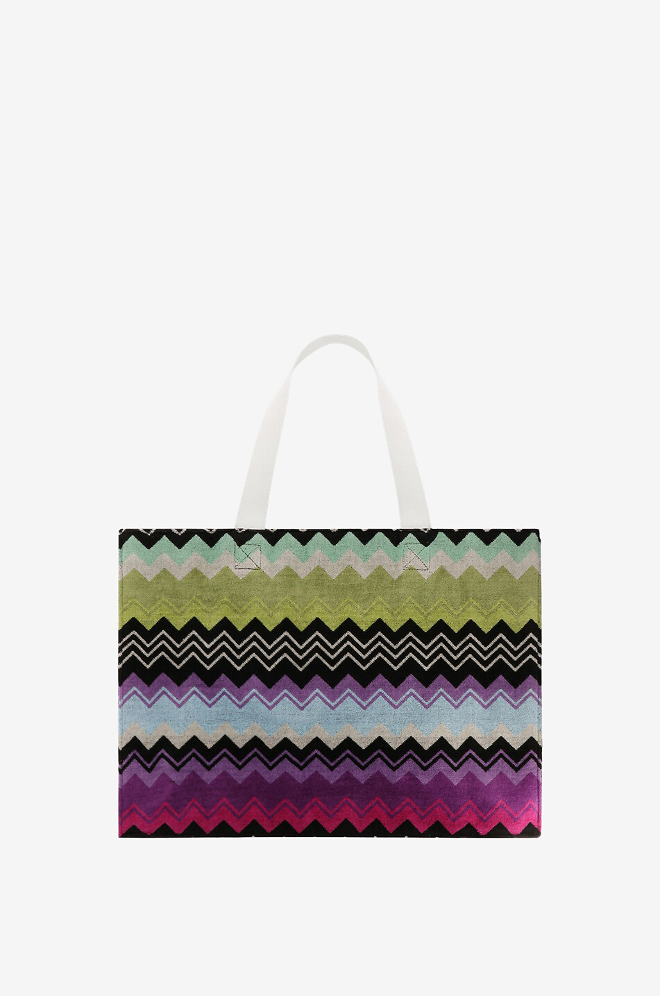Herringbone adorned large terry tote bag