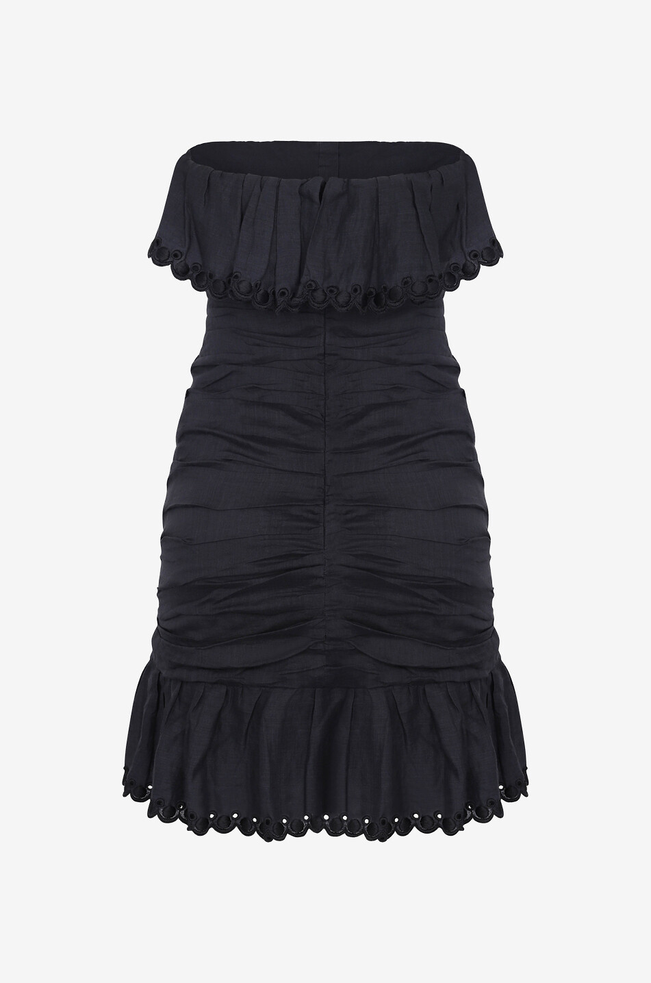 Mini robe bustier en ramie brodée Oxani