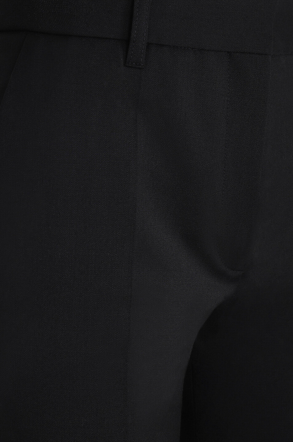 Pantalon cigarette en sergé de laine mélangée