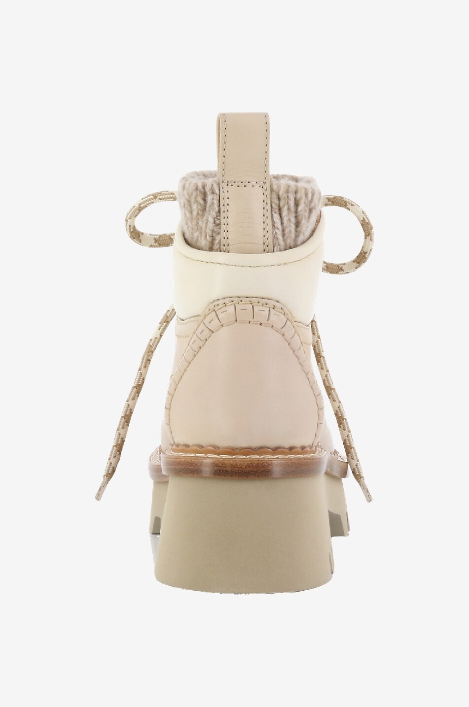 Bottines à lacets en cuir et laine Owena