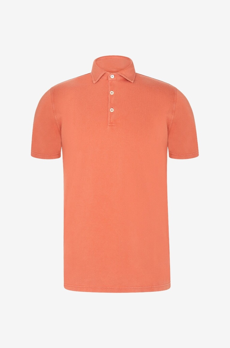 FEDELI Polo manches courtes en coton Tommy MM PI Homme ORANGE 1