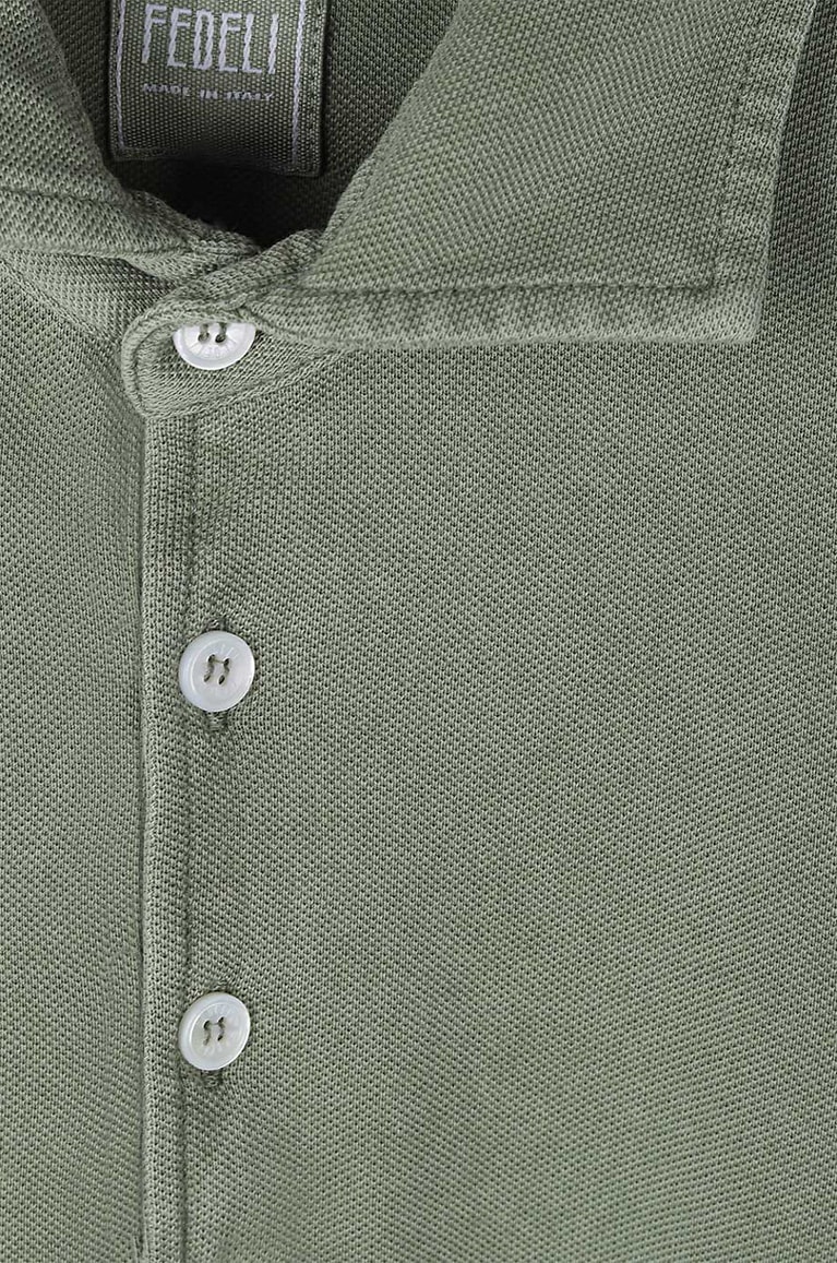 FEDELI Polo manches courtes en coton Tommy MM PI Homme VERT MOYEN 3