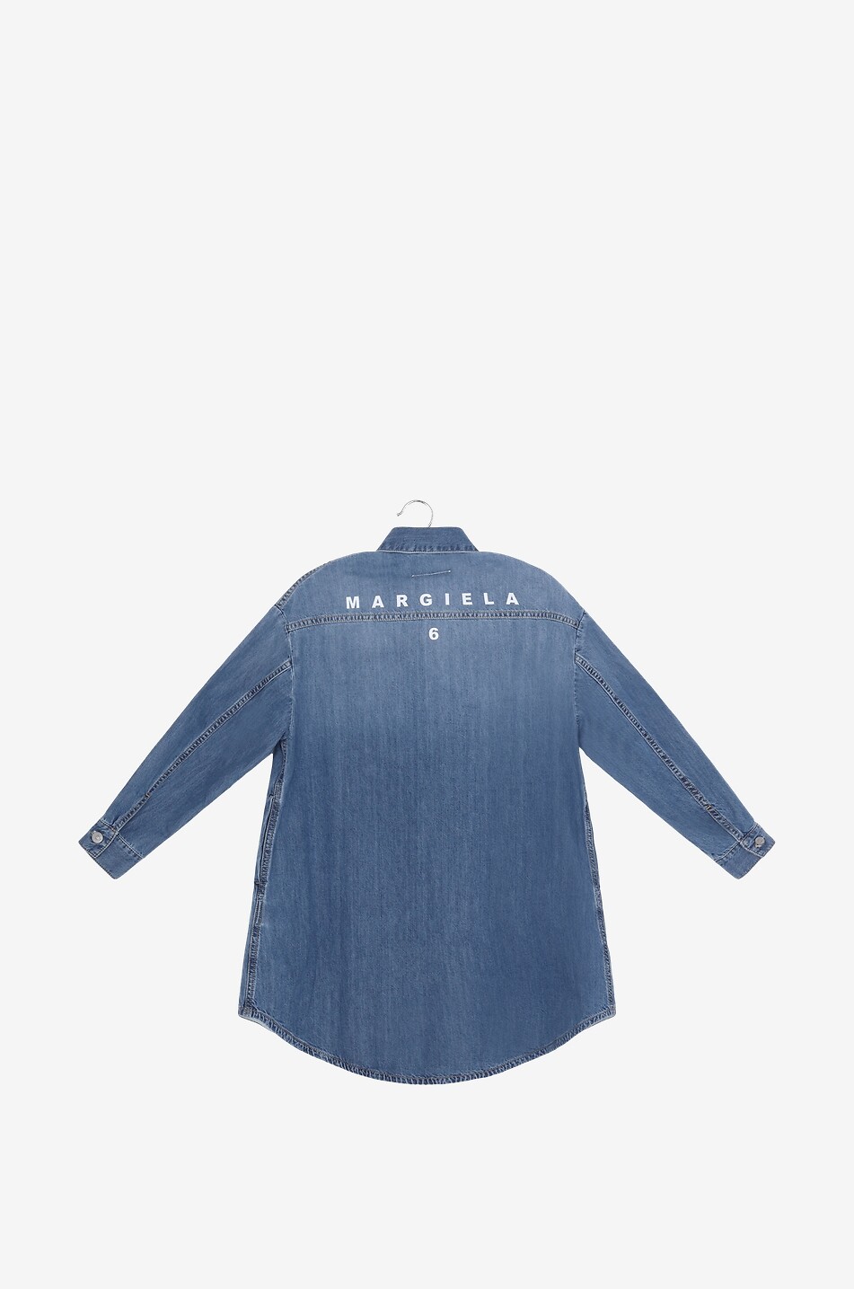 Robe chemise courte fille en denim délavé