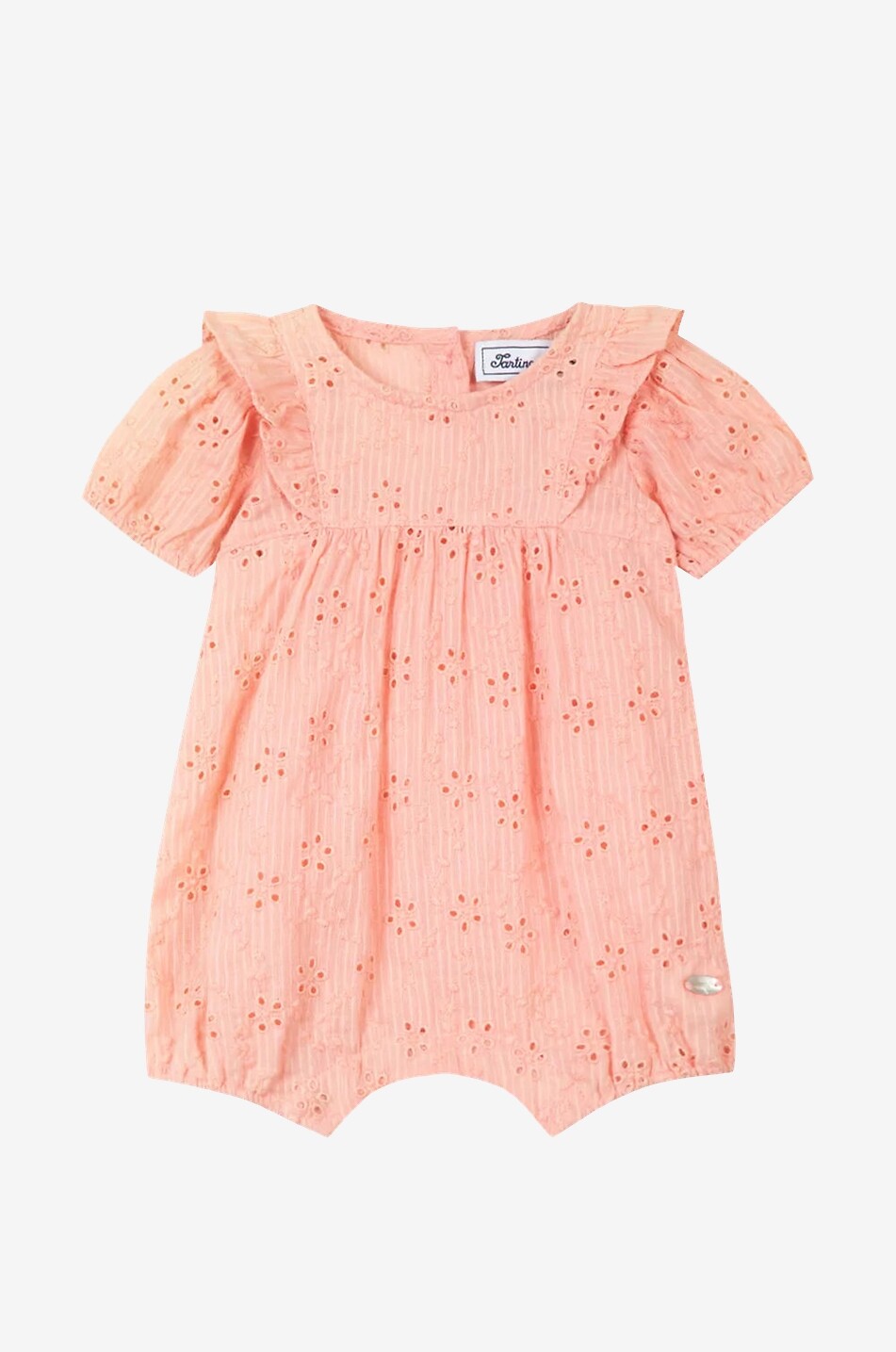 TARTINE ET CHOCOLAT Barboteuse bébé en voile à broderies anglaises Bébé ORANGE CLAIR 1