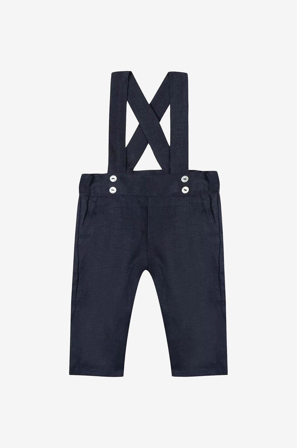 Baby linen trousers with braces