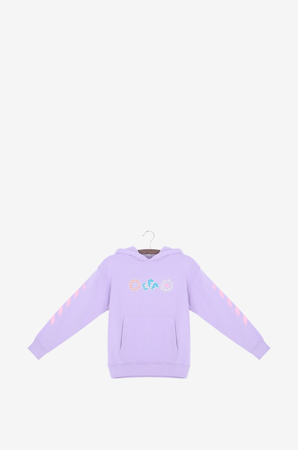 OFF WHITE Mädchen-Bio-Baumwoll-Kapuzensweatshirt Elements Mädchen VIOLETT 1