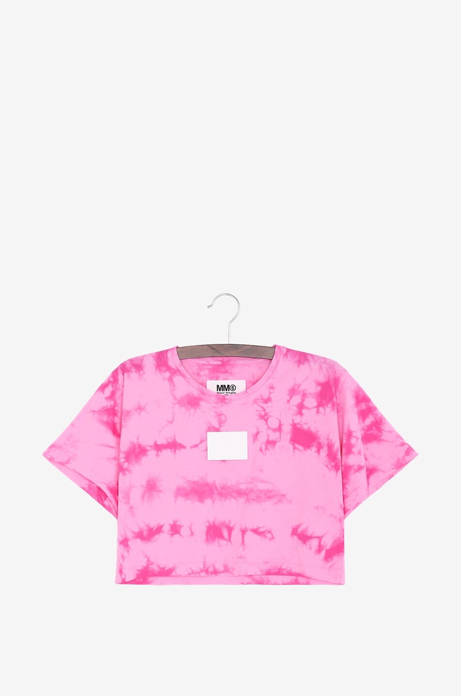 Tie-and-dye printed girl's cropped boxy T-shirt