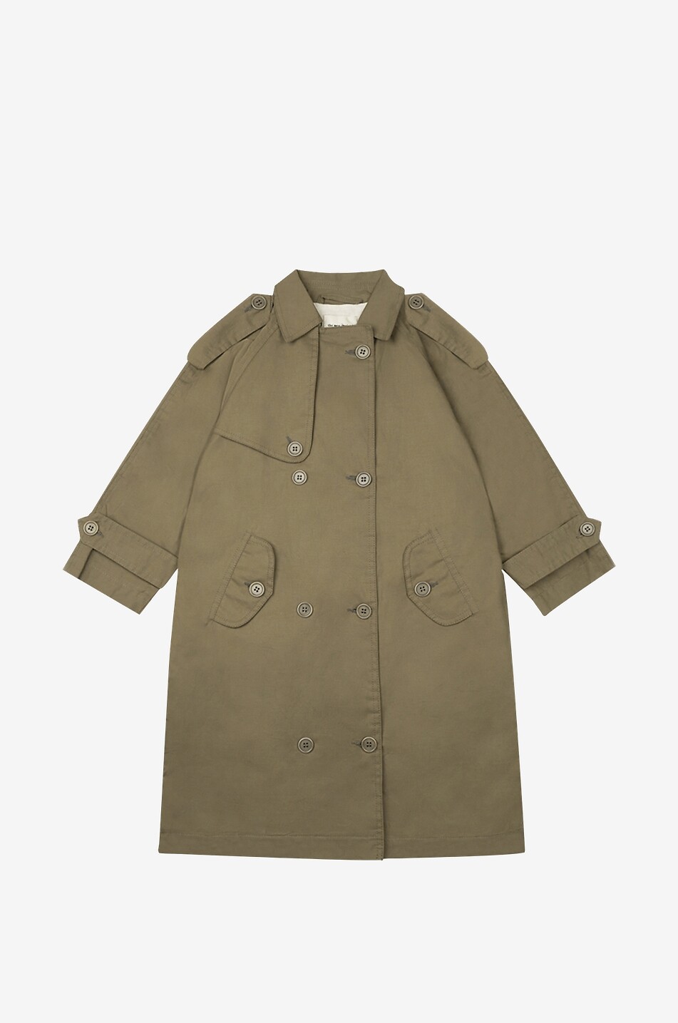 THE NEW SOCIETY Trench garçon en gabardine Lorenza Garçon MARRON FONCÉ 1