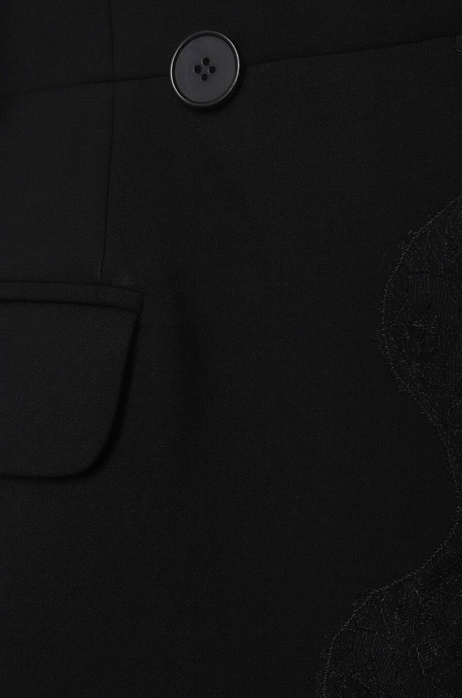 ALEXANDER McQUEEN Blazer cintré à boutonnage double en laine et dentelle Femme NOIR 3