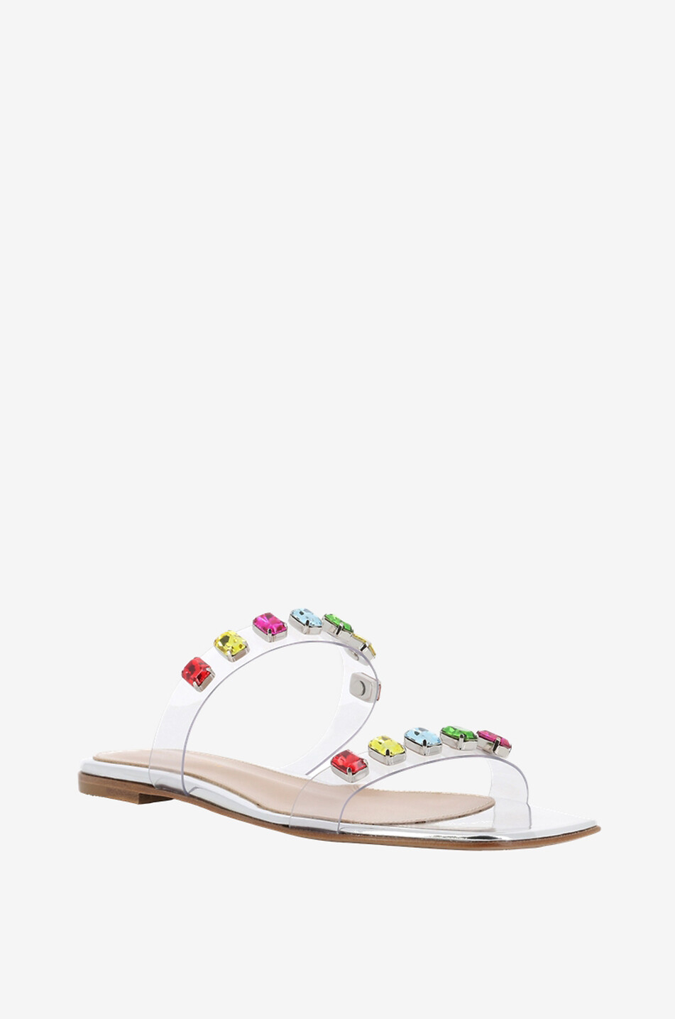 GIANVITO ROSSI Mules plates ouvertes en plexiglas Atomic Gem Femme MULTICOLORE 1