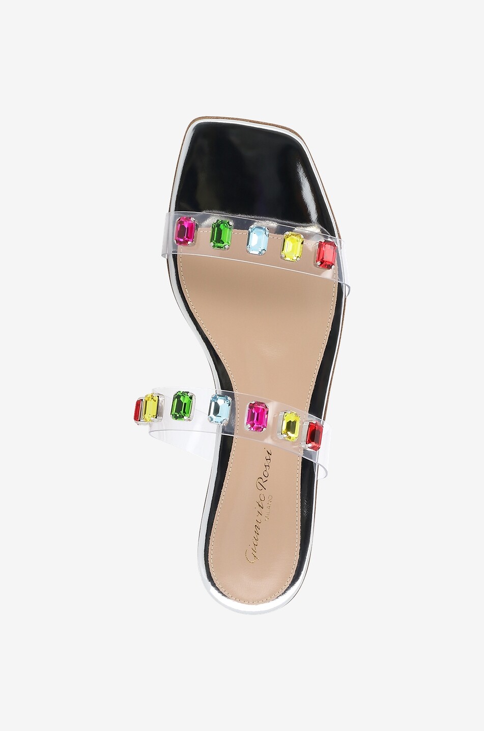 GIANVITO ROSSI Mules plates ouvertes en plexiglas Atomic Gem Femme MULTICOLORE 5