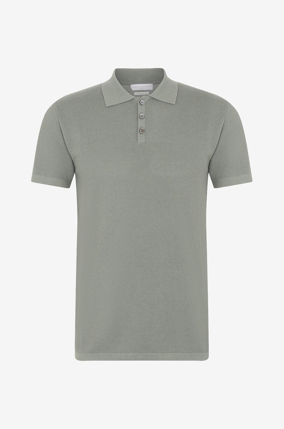 DANIELE FIESOLI Kurzärmliges texturiertes Poloshirt aus Baumwolle Herren DUNKELGRÜN 1