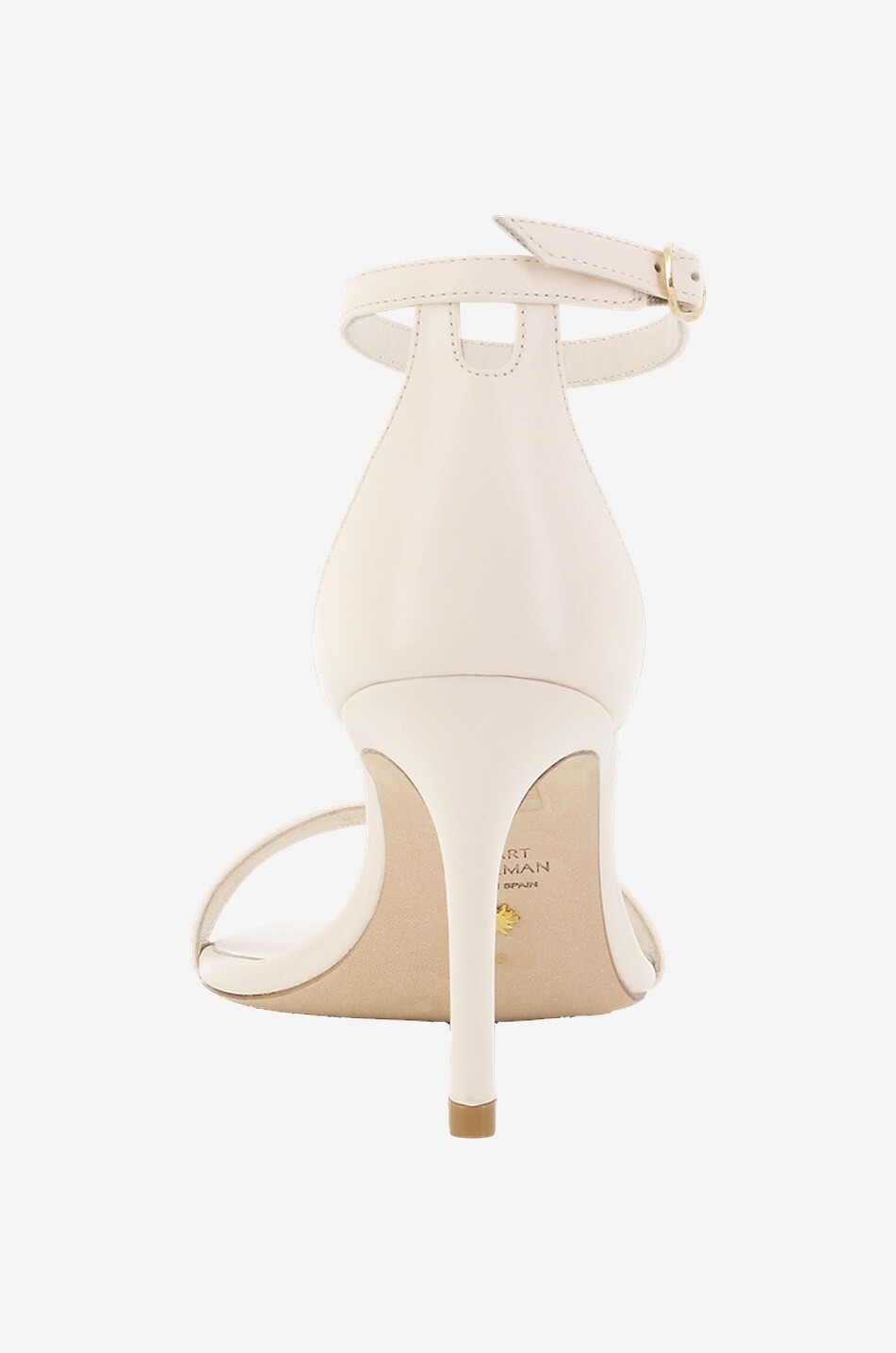 STUART WEITZMAN Sandales en cuir lisse à talon Nunakedcurve 85 Femme BLANC CASSE 4