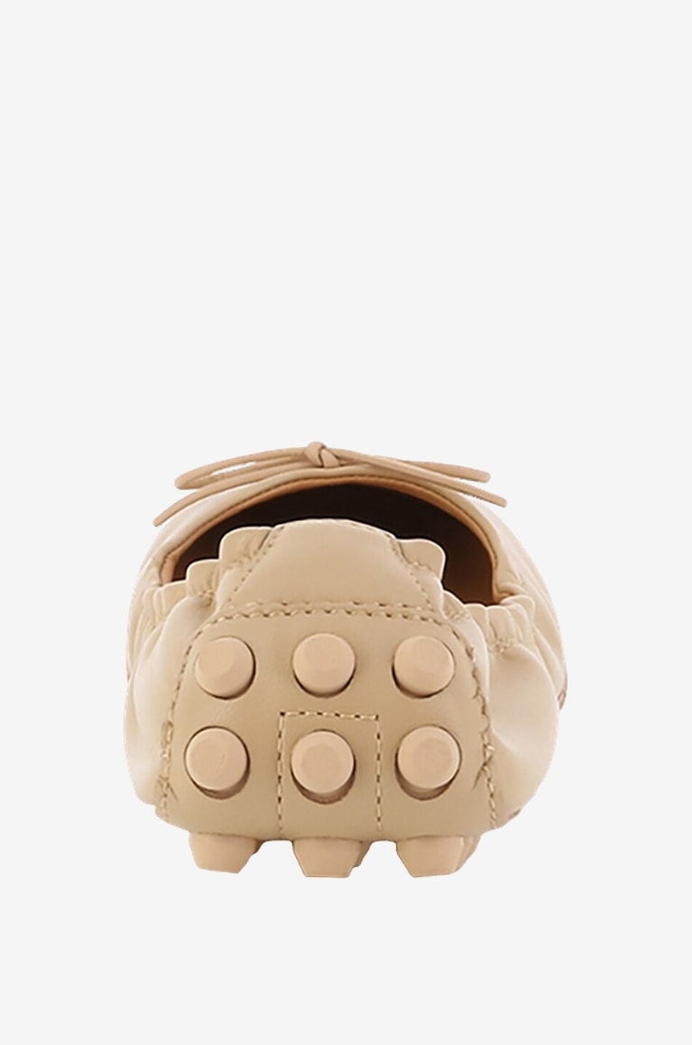 TOD'S Bubble nappa leather ballet flats with spikes Women BEIGE 4