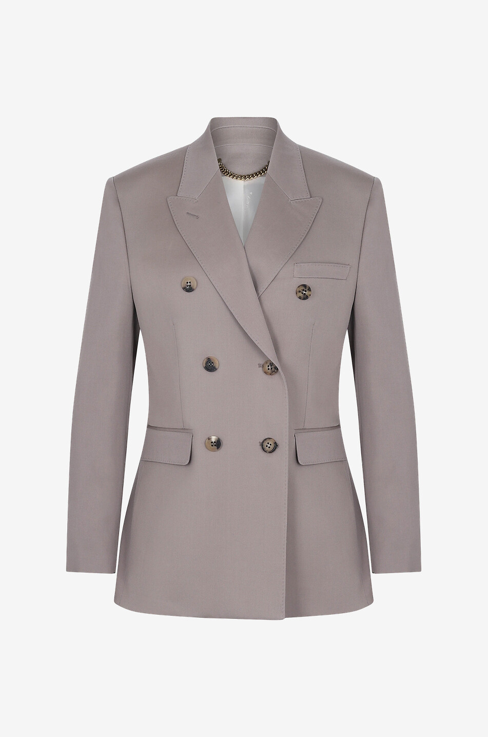 Blazer à boutonnage double en gabardine de laine Diva