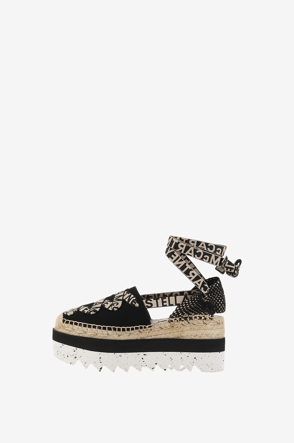 STELLA McCARTNEY Espadrilles compensées en coton bio Gaia Femme NOIR 3