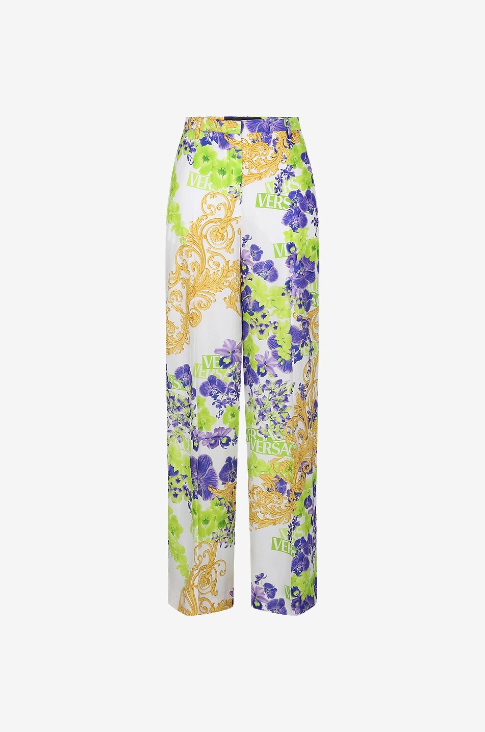 Fliessende bedruckte weite Hose Medusa Orchid