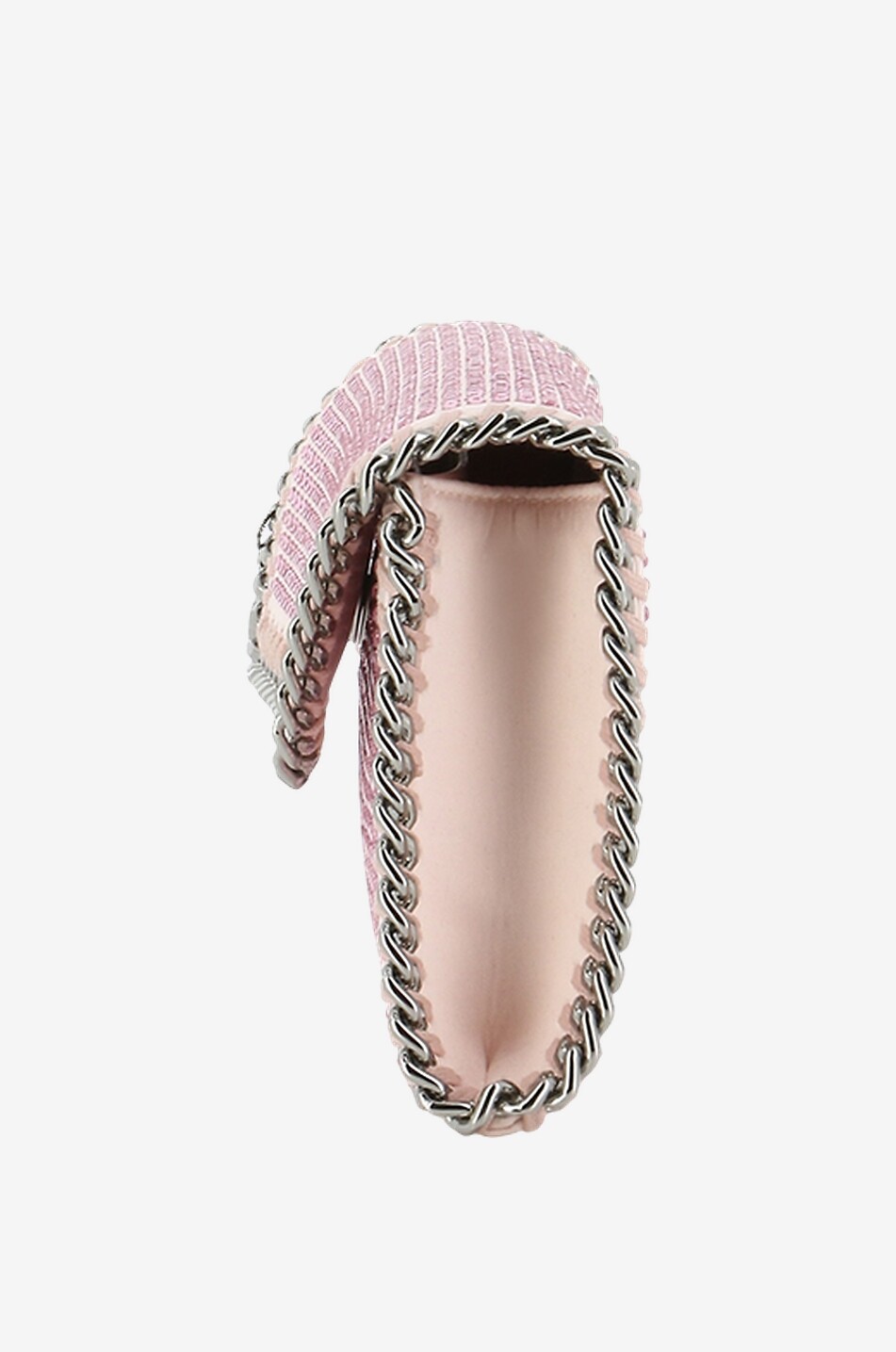 STELLA McCARTNEY Falabella crystal clad satin clutch Women PINK 4