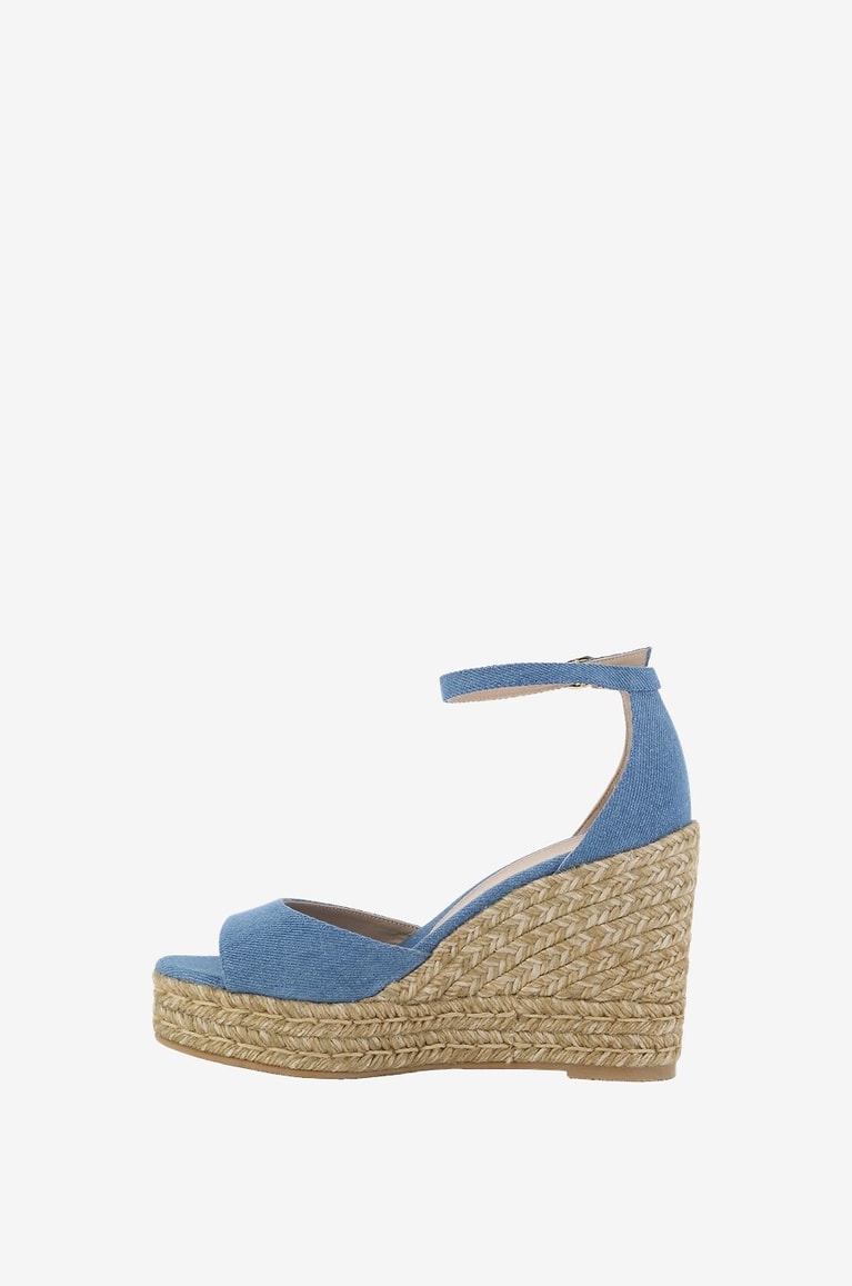 STUART WEITZMAN Nudiscurve 90 denim espadrille spirit wedge sandals Women LIGHT BLUE 3