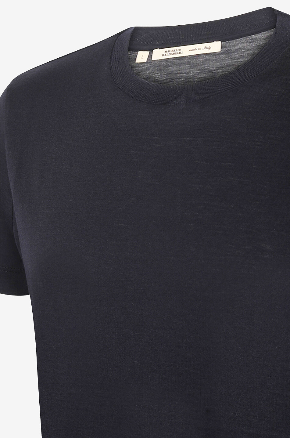 MAURIZIO BALDASSARI T-shirt à manches courtes en soie et coton Homme BLEU FONCE 3