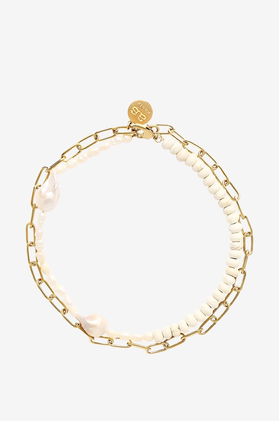 Collier en howlite et perles Caspian