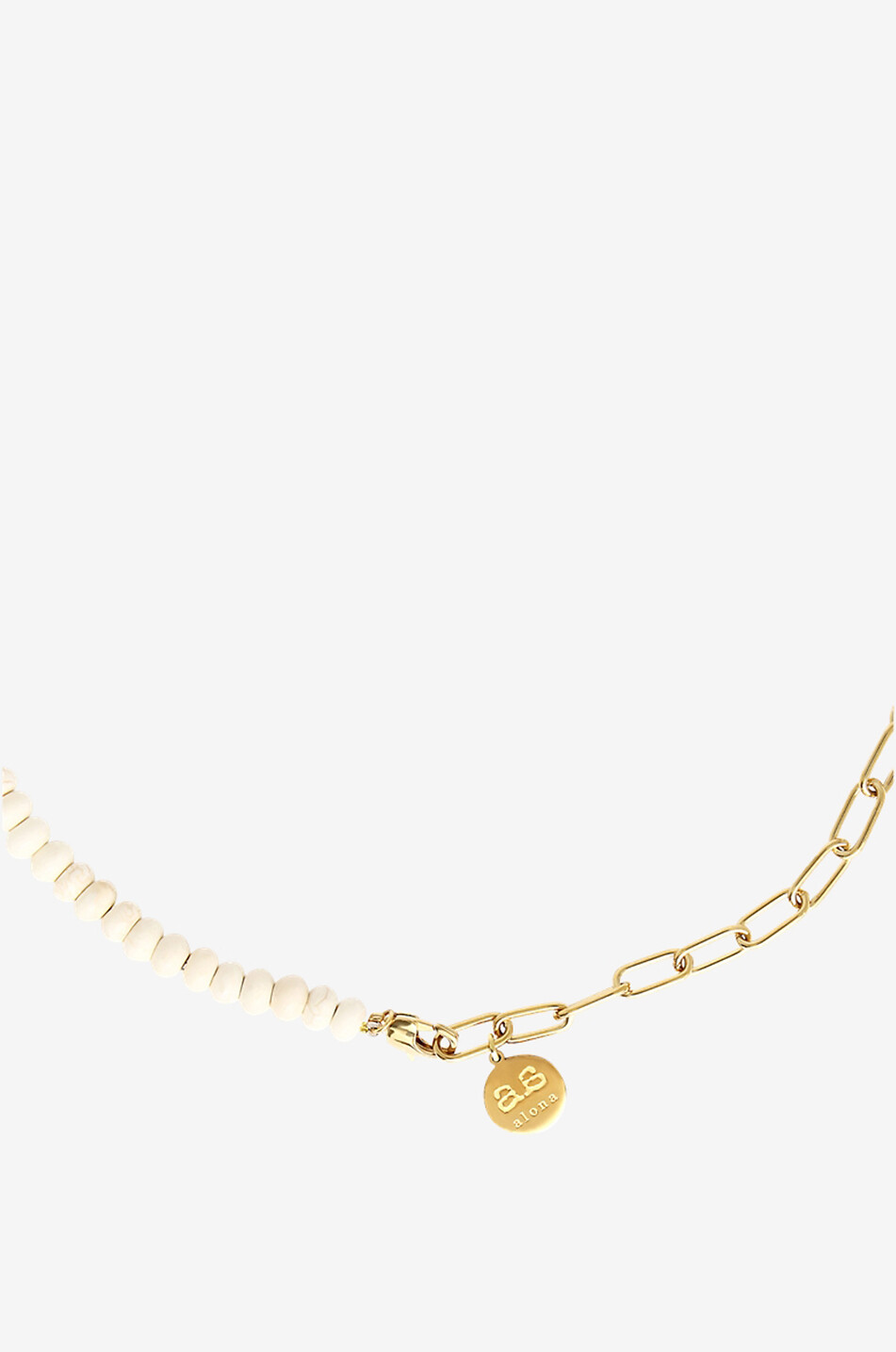 BY ALONA Collier en howlite et perles Caspian Femme BLANC 4