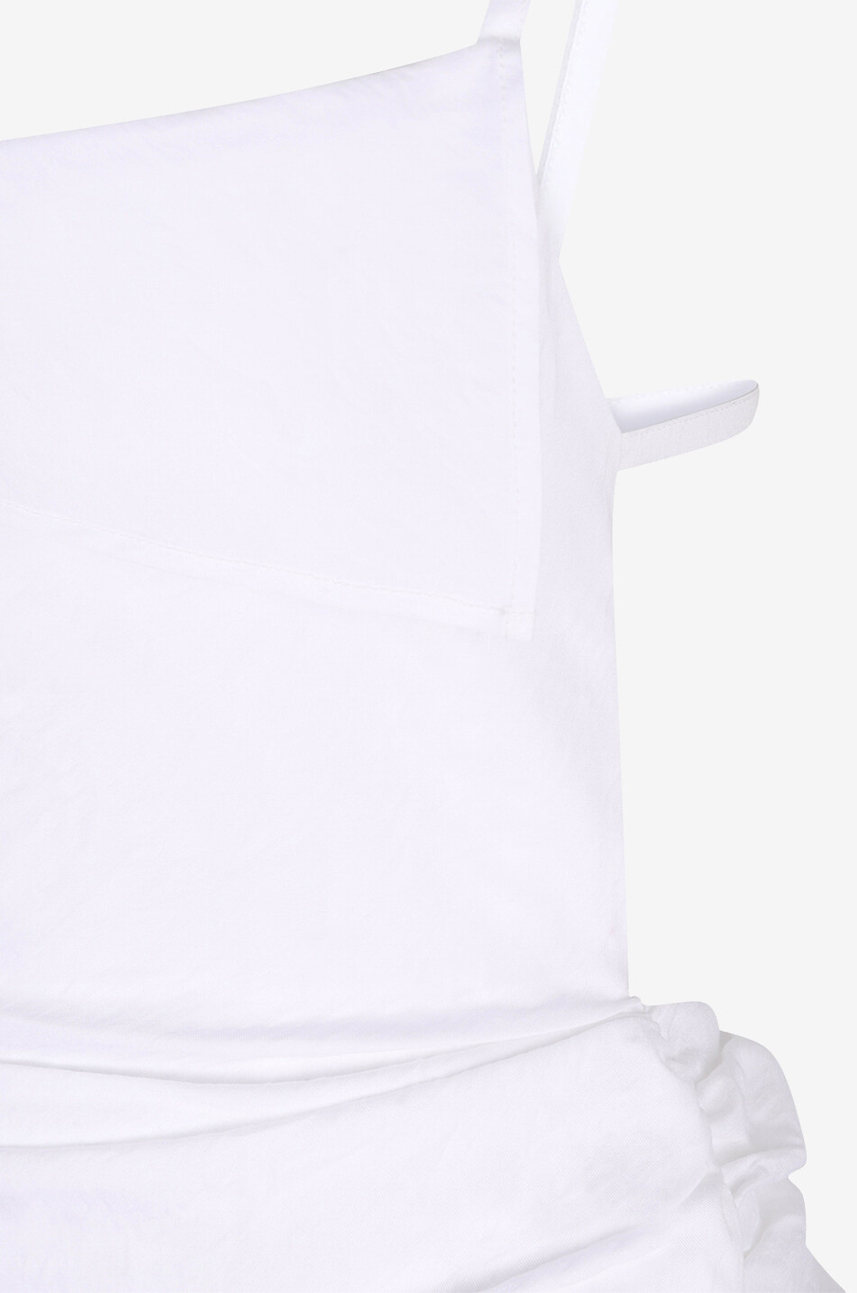 JACQUEMUS Asymmetrisches drapiertes Mini-Trägerkleid La Robe Saudade Damen WEISS 3
