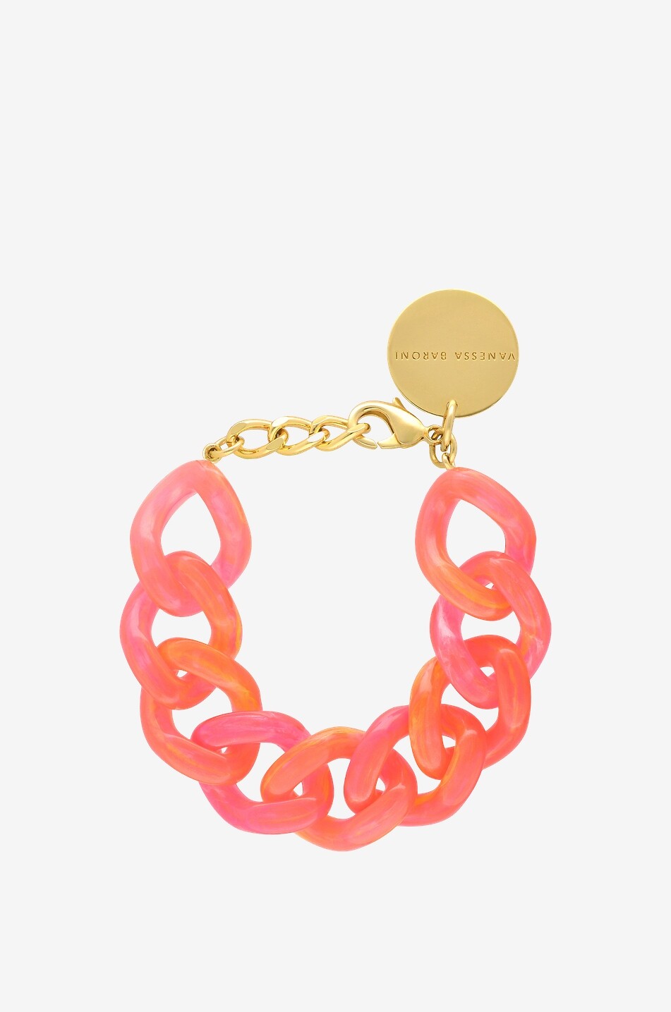 VANESSA BARONI Dickes buntes Armband Flat Chain Damen DUNKELORANGE 1