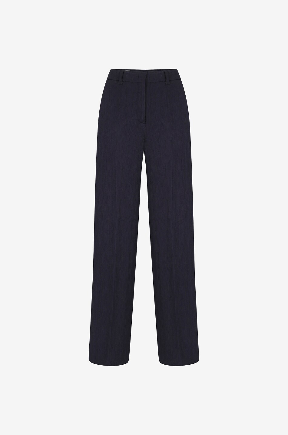 SLOWEAR Pantalon large taille haute en crêpe effet froissé Neera Femme BLEU FONCE 1