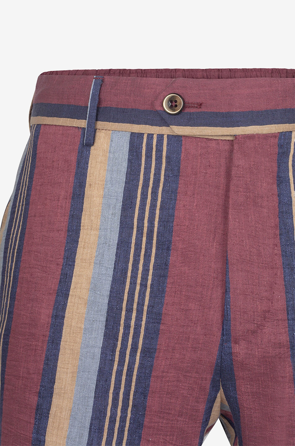 Schmale gestreifte Hose aus Leinen Slim Jogger