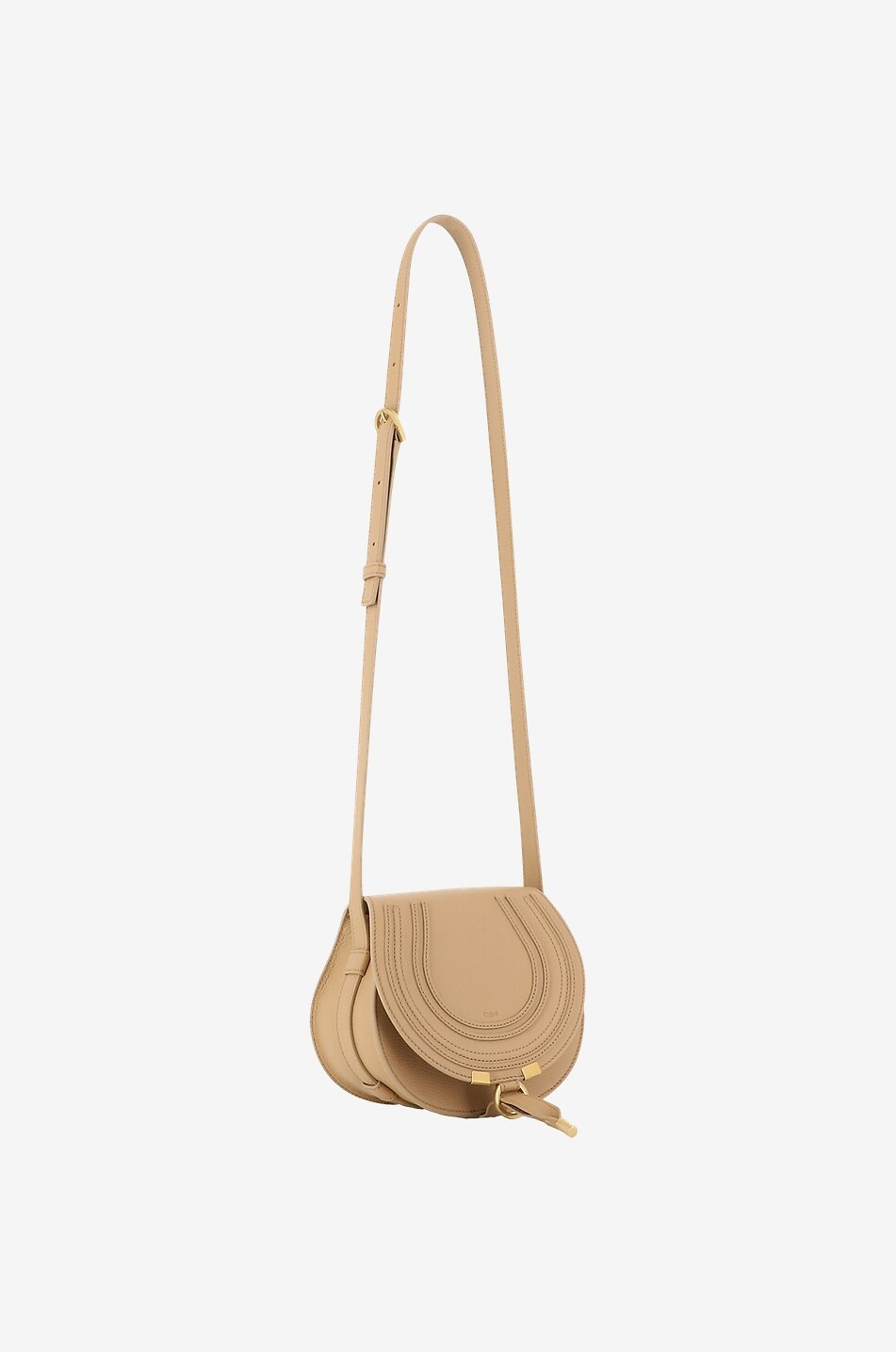 CHLOE Sac porté épaule en cuir grainé Marcie Small Femme BEIGE 2