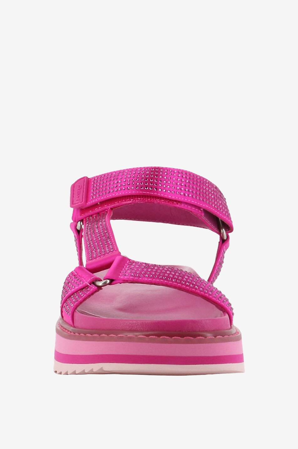 Sandales à plateau en satin Ugo Strass