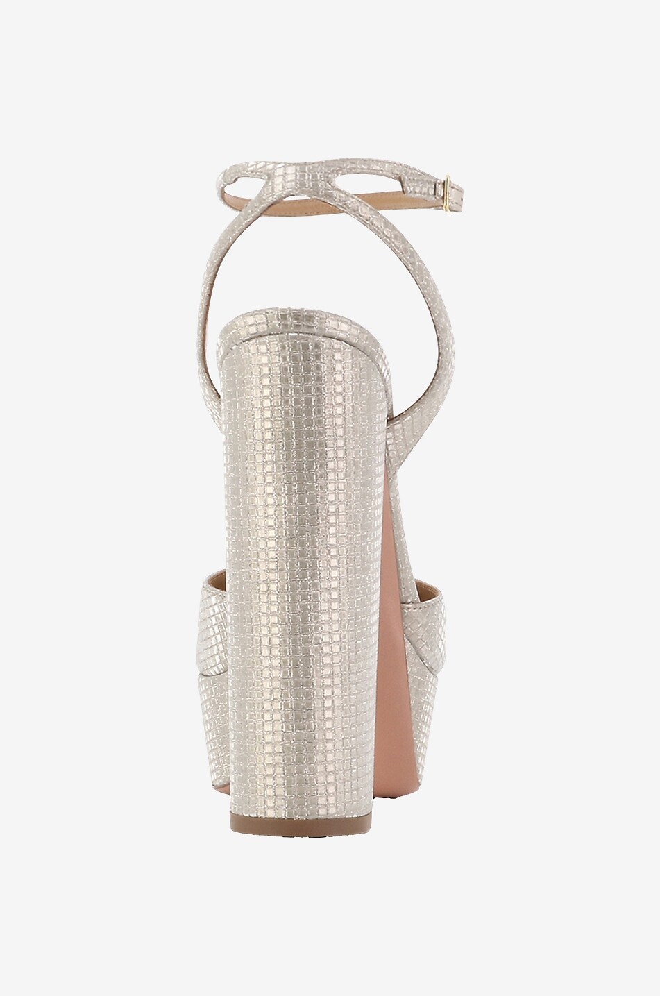 AQUAZZURA So High Plateau 140 strappy metallic fabric pumps Women SILVER 4