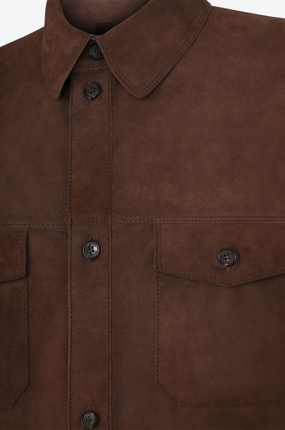 RUFFO Suede shirt jacket Men BROWN 3