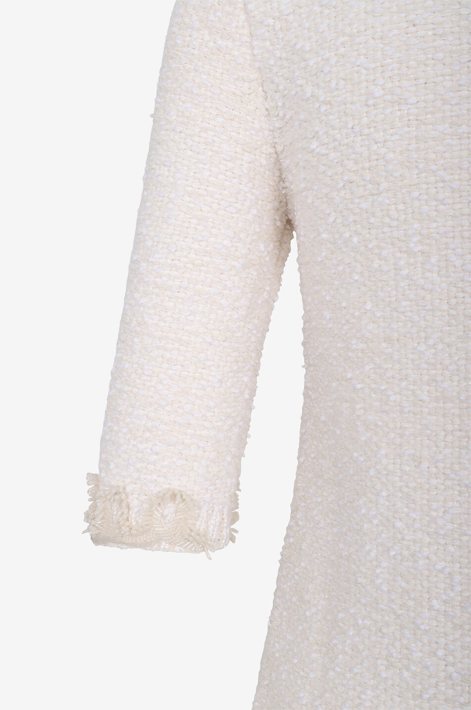 LANVIN Mini-Tweed-Strick-Kleid in A-Form mit Perlenstickereien Damen CREMEFARBEN 5
