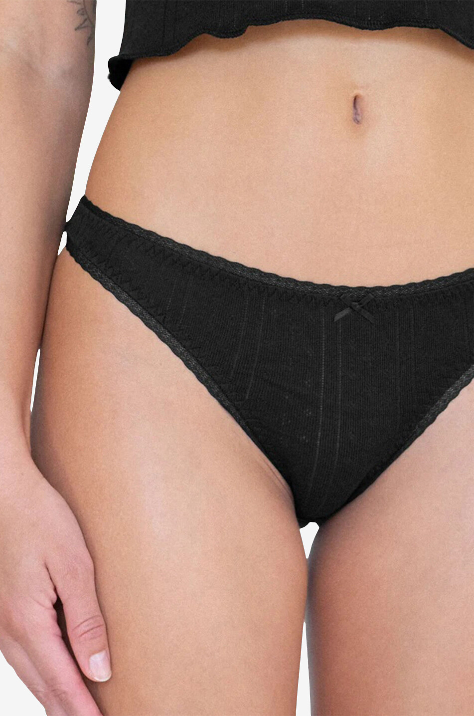 COU COU 3er-Set Slips mit hoher Taille aus Bio-Baumwolle The High Rise Damen SCHWARZ 3