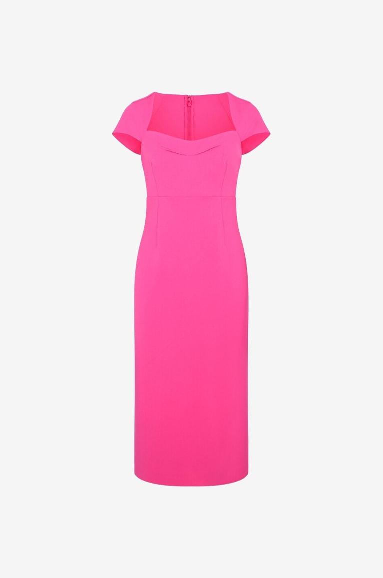 ROLAND MOURET Etuikleid aus Cady mit Cape-Ärmeln Damen ROSA 1