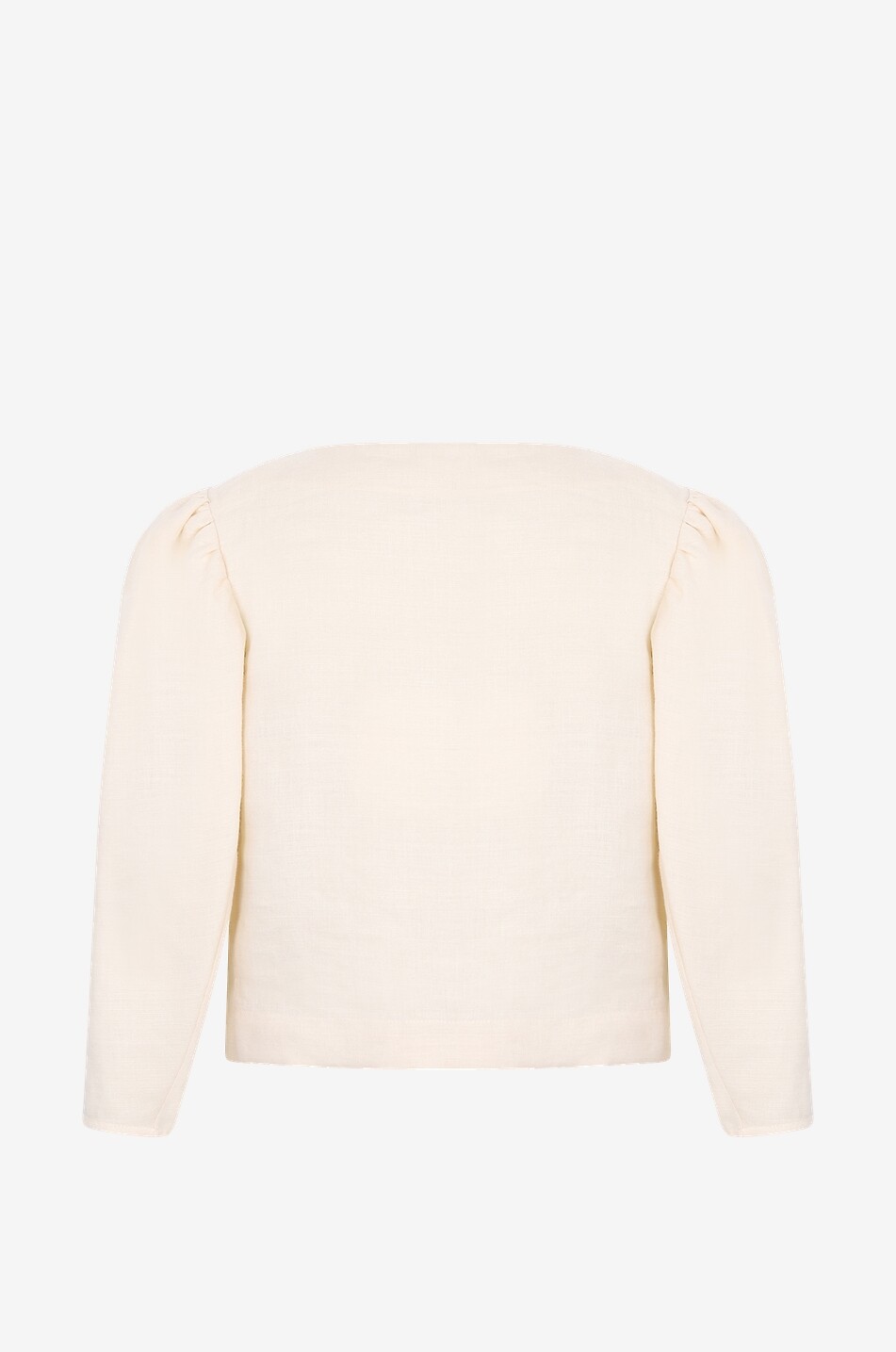 Boxy linen top with three-quarter sleeves