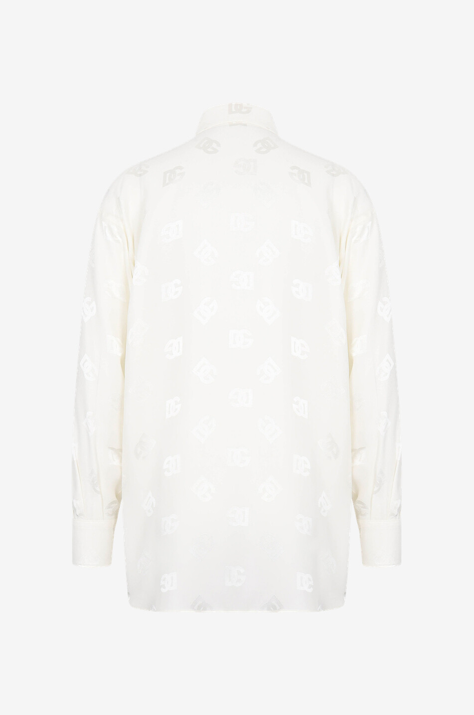 DOLCE & GABBANA DG loose silk jacquard shirt Women WHITE 2